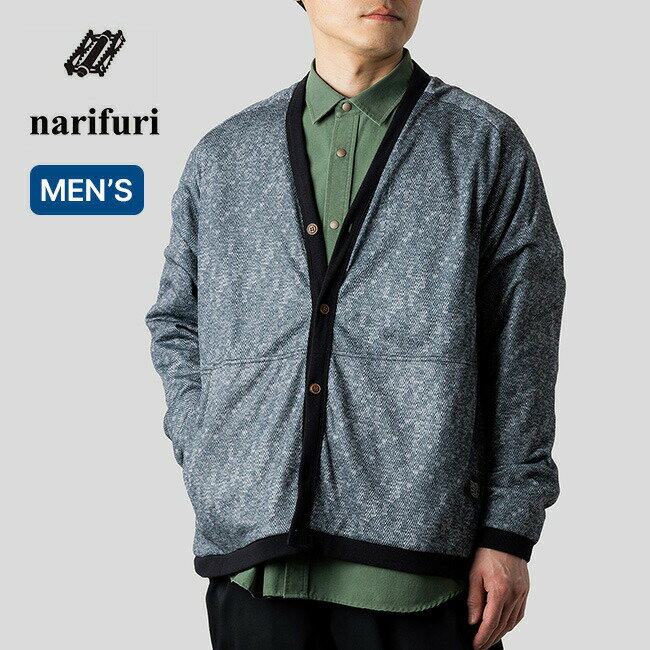 ナリフリ ネイチャー・フィールド・クラブ Octaプリントカーディガン narifuri NFC メンズ NF1218 上着 トップス 長袖 キャンプ アウトドア