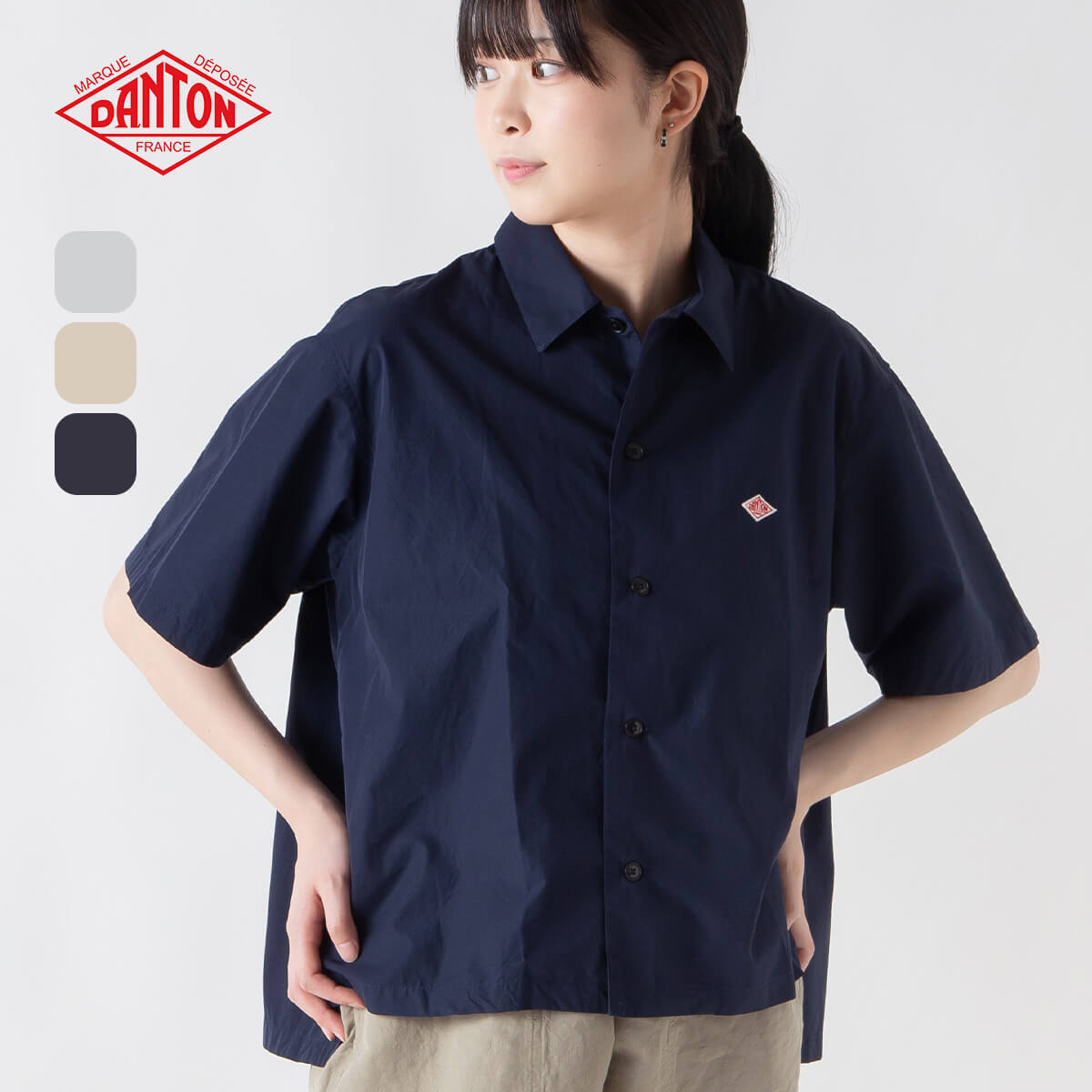 Rakuten - 【正規取扱店】 ダントン ハーフスリーブシャツ DANTON HALF SLEEVE SHIRT ウィメンズ レディース #DT-B0223 CPL 半袖 トップス ショートスリーブ カジュアル おしゃれ キャンプ アウトドア