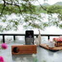 Wod speaker singleウッドスピーカー<J FURNITURE>BR-56 walnut teak アウトドア おしゃれ 木製 チーク材 無垢 かわいい カフェ