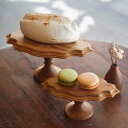 Cake stand oval S<J FURNITURE> BW-02S ケーキスタンド おしゃれ 木製 チーク材 無垢 かわいい カフェ