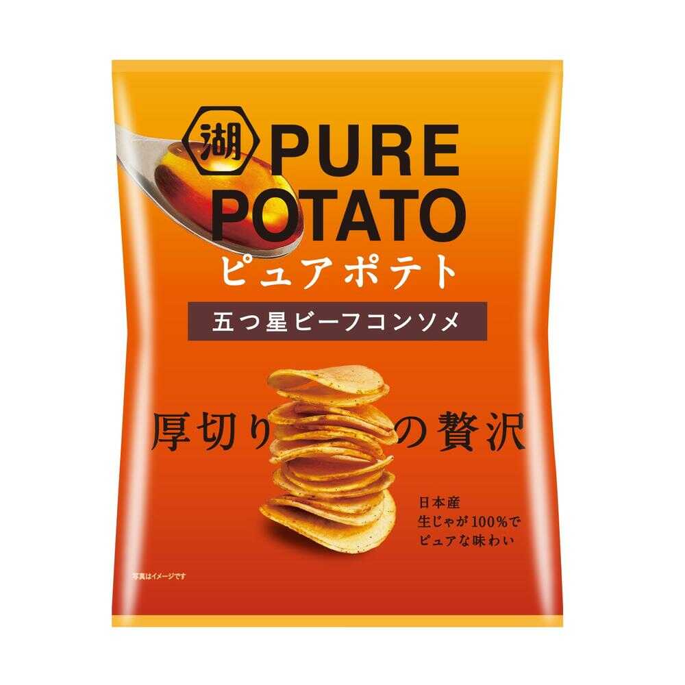 ◆湖池屋 ピュアポテト 五つ星ビーフコンソメ 52g 【12個セット】のサムネイル