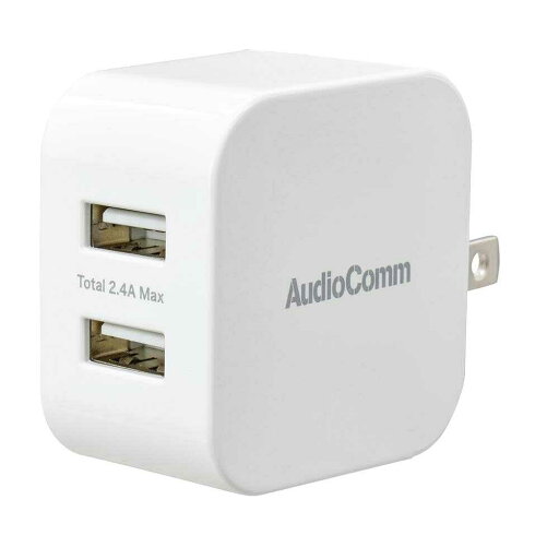 オーム電機 USBチャージャー 2.4A USB-A×2 1個 オーム電機 USBチャージャー 2.4A USB-A×2 1個