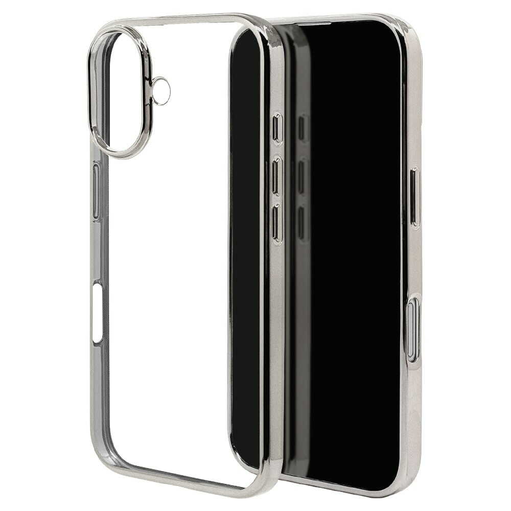 テレホンリース iPhone16 TPUメタルフレーム シルバー 8098IP461TPSV