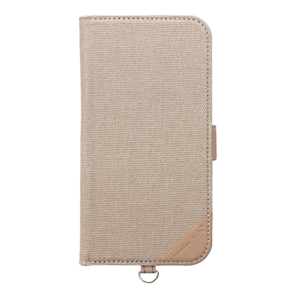 PGA iPhone16用 フリップカバー キャンバス/ベージュ PG-24AFP10BE 75g