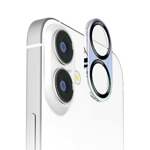 PGA iPhone16/16 Plus 2眼カメラ用 カメラフルプロテクター オーロラ/ブラック 2g PGA iPhone16/16 Plus 2眼カメラ用 カメラフルプロテクター オーロラ/ブラック 2g