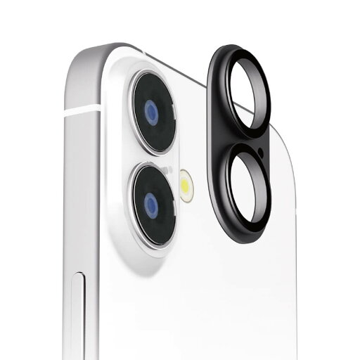 PGA iPhone16/16Plus 2眼カメラ用 カメラフルプロテクター アルミ/ブラック 2g PGA iPhone16/16Plus 2眼カメラ用 カメラフルプロテクター アルミ/ブラック 2g