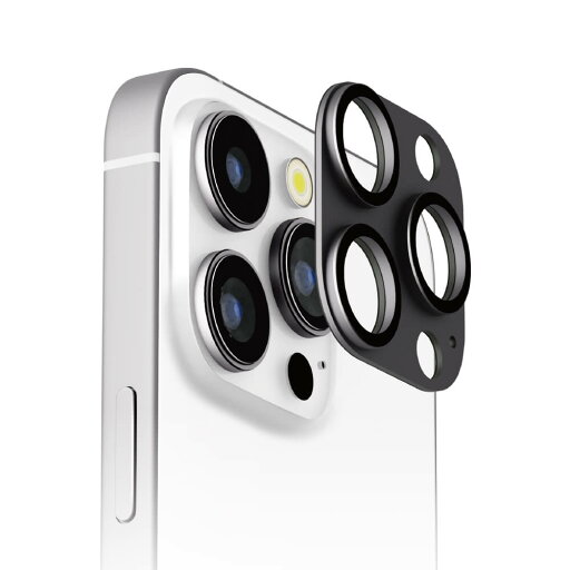 PGA iPhone16Pro/16ProMax カメラフルプロテクター アルミブラック 3g PGA iPhone16Pro/16ProMax カメラフルプロテクター アルミブラック 3g
