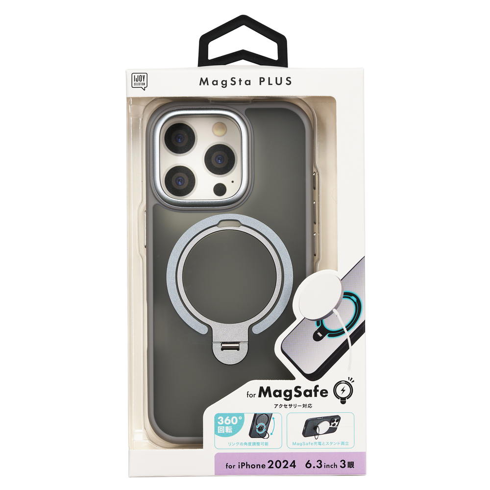 サンクレスト iPhone16 Pro MagStaPLUSケース グレー i38RiJS05