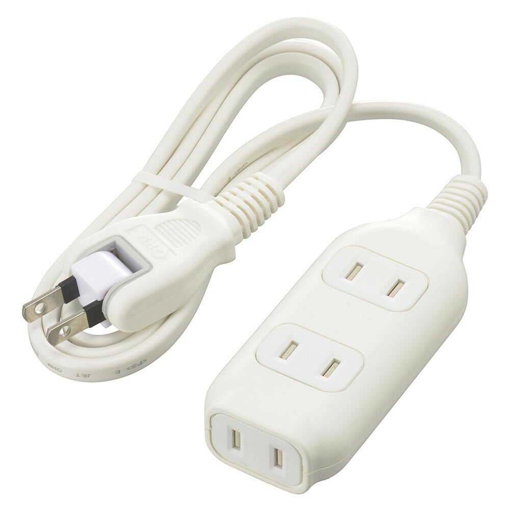 オーム電機 3個口タップ マグネット付き 1m