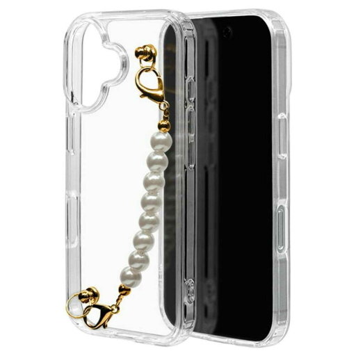 テレホンリース iPhone16 ケース カバー my.DECOR パールチェーン×クリア テレホンリース iPhone16 ケース カバー my.DECOR パールチェーン×クリア