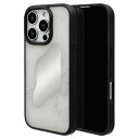 テレホンリース iPhone16Pro TPUバンパーケース 大理石調 オフホワイト(2)