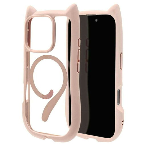 テレホンリース iPhone16Pro ケースカバー 猫耳 MagSafe対応 スモーキーピンク テレホンリース iPhone16Pro ケースカバー 猫耳 MagSafe対応 スモーキーピンク