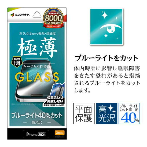 テレホンリース iPhone16Pro ガラスフィルム 平面保護 ブルーライトカット 薄型 テレホンリース iPhone16Pro ガラスフィルム 平面保護 ブルーライトカット 薄型