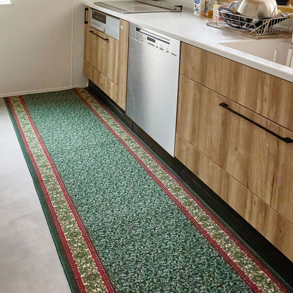 廊下敷きプリントマット ナタリア 80X240 GR メーカー直送 ▼返品・キャンセル不可【他商品との同時購入不可】