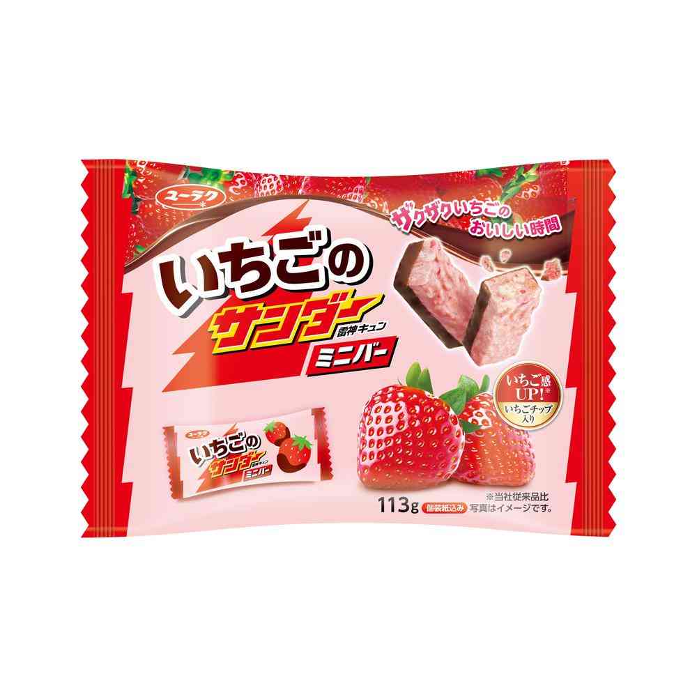 ◆有楽製菓 いちごのサンダー ミニバー 113g 【12個セット】