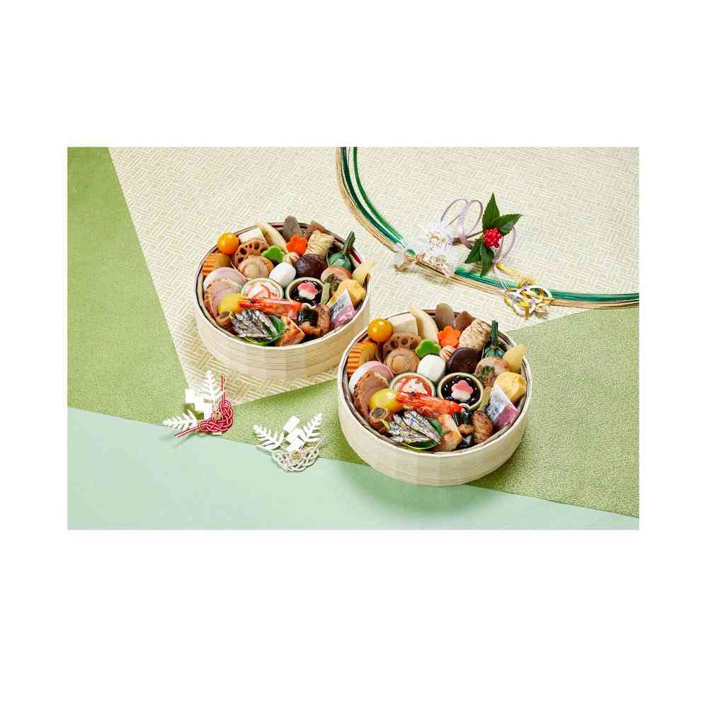 ◆京菜味のむら 花籠 二段 京おせち 1段×2組　1組当り31品目 メーカー直送 ▼返品・キャンセル不可【他商..
