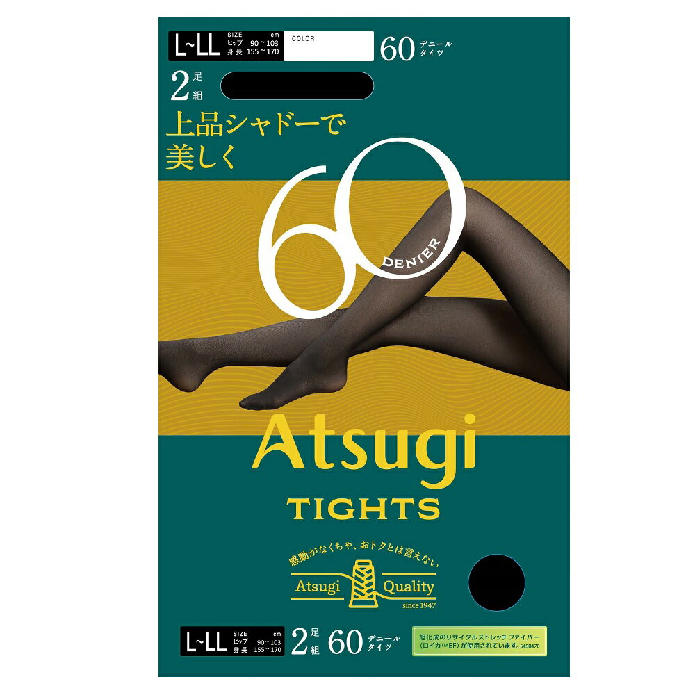 アツギ タイツ 60デニール 2足組