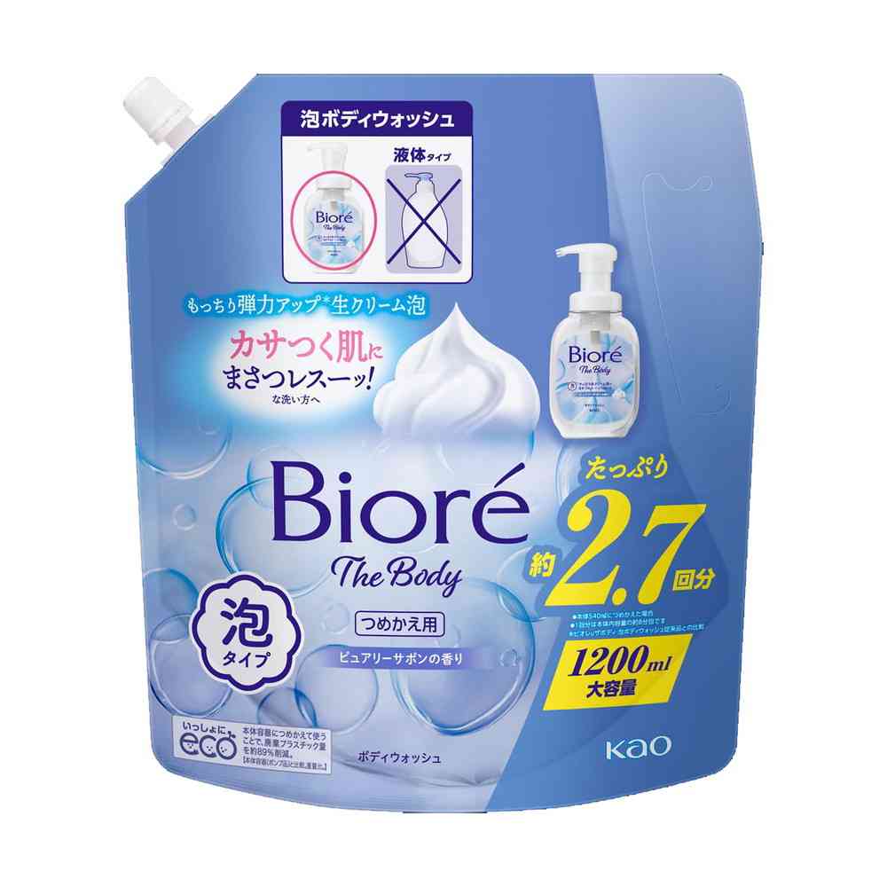 花王 ビオレ ザ ボディ 泡タイプ ピュアリーサボンの香り つめかえ用 1200ml 【6個セット】