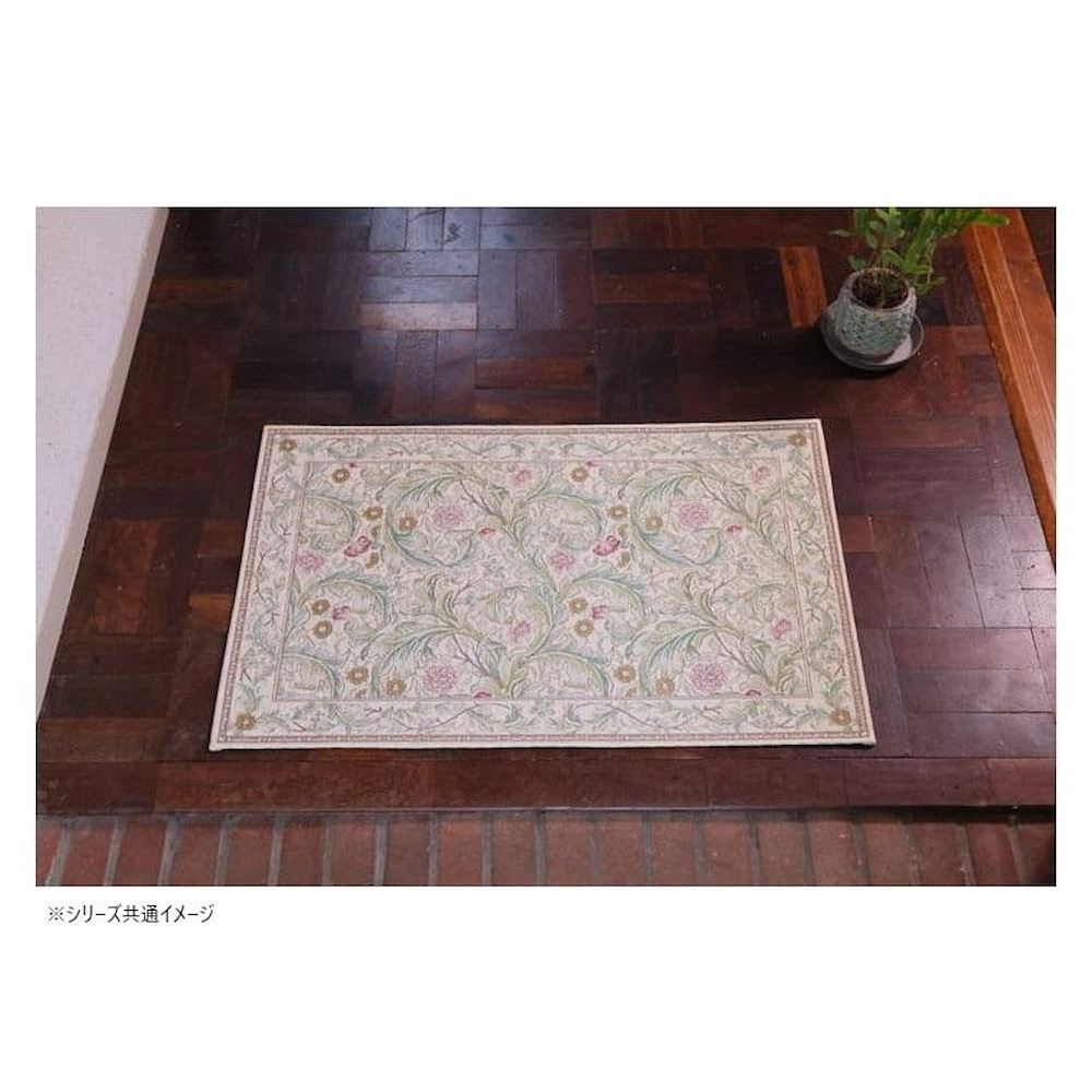 レスターアカンサス マット 約68×123cm BE ベージュ 【直送品】 返品・キャンセル・他商品と同時購入は不可 [2]