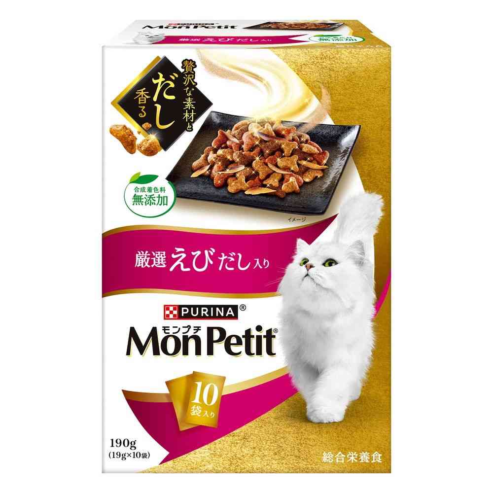乐天商城 - ネスレ日本 モンプチ ドライボックス 厳選えびだし入り 190g（19g×10袋）
