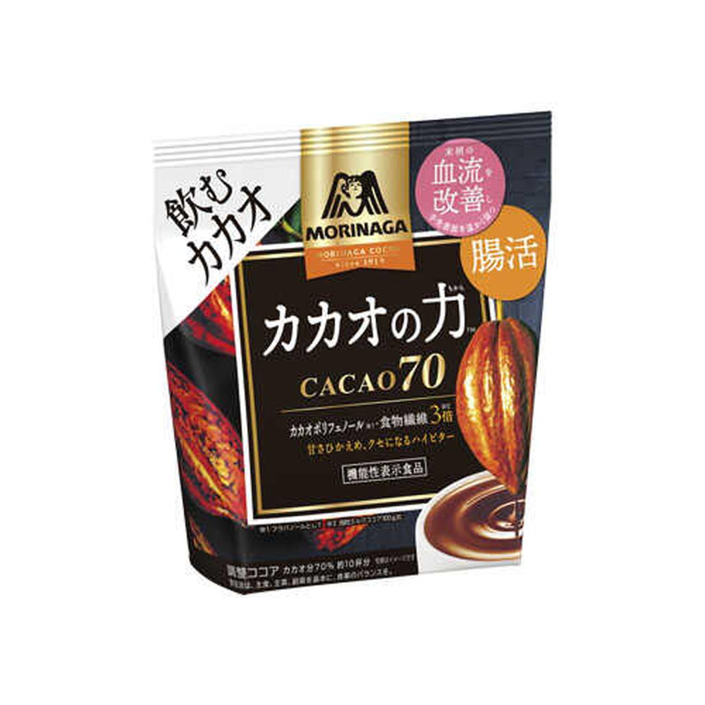 ■商品説明（製品の特徴） 「末梢の血流を改善し手先表面を温かく保つ」「腸活」に作用するカカオ成分が70％も入っている、クセになるハイビター「飲むカカオ」です。ポリフェノール・食物繊維も通常のココアの3倍（ミルクココア比）で、味も成分もカカオ...