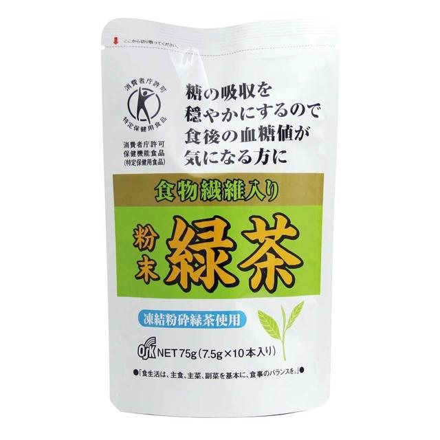 ◆【特定保健用食品(トクホ)】OSK 食物繊維 粉末緑茶 75g