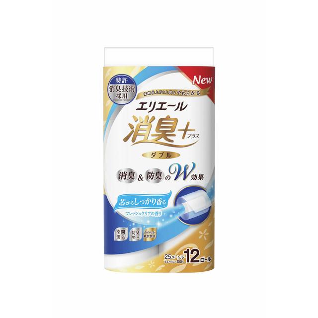 大王製紙 エリエール 消臭＋（プラス）トイレットティシュー ダブル フレッシュクリアの香り 12ロール