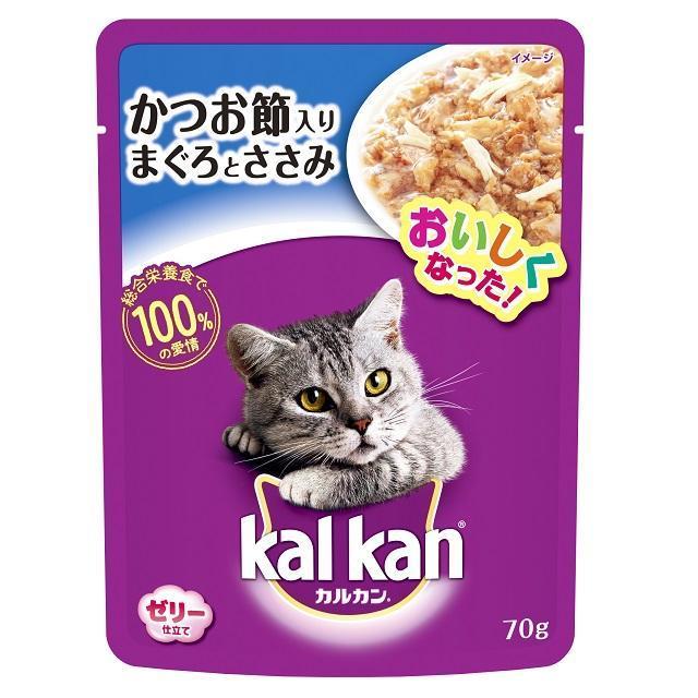 カルカン パウチ かつお節入りまぐろとささみ ゼリー仕立て 70g