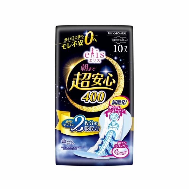 大王製紙 エリス 朝まで超安心 400 特に心配な夜用 羽つき 10枚入り