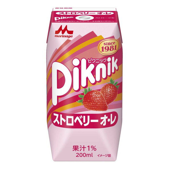 ◆森永ピクニックストロベリーオ・レ 200ML【24本セット