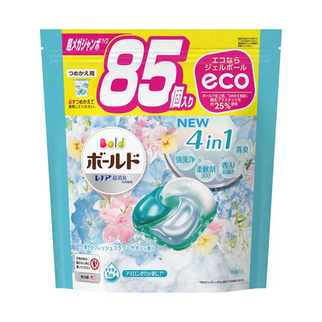 P&G ボールド ジェルボール4D 爽やかフレッシュフラワーサボンの香り 詰め替え 超メガジャンボ 85個入りのサムネイル