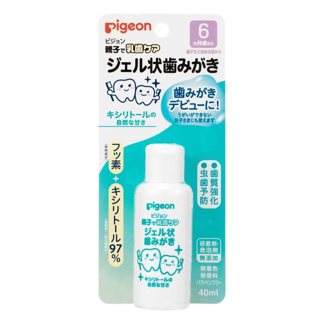 【医薬部外品】ピジョン 親子で乳歯ケア ジェル状歯みがき キシリトールの自然な甘さ☆ 40ml