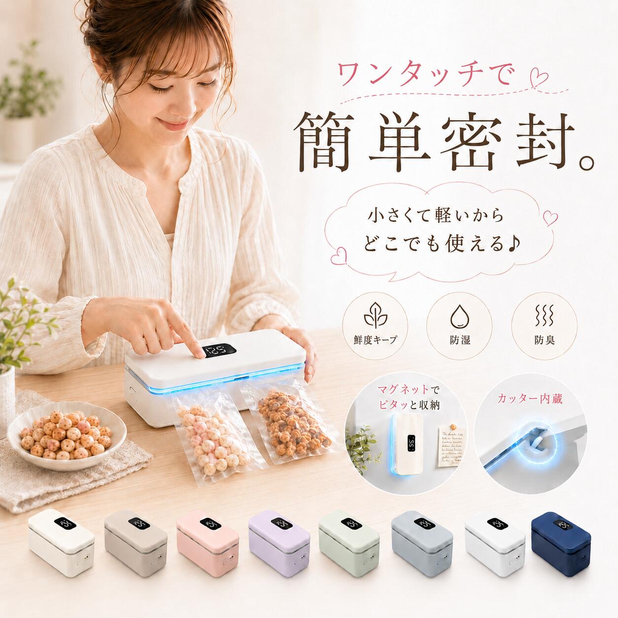 ヒートシーラー ミニシーラー USB充電式 ハンディタイプ