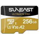 SUNEAST microSD 256GB アダプター 1個附属 台湾製 読取最大180MB/s 書込最大130MB/s microSDXC UHS-I DDR200モード A2 U3 V30 Class10 HD 4K 変換アダプタ付 日本国内正規品 SE-MSDU125618ON