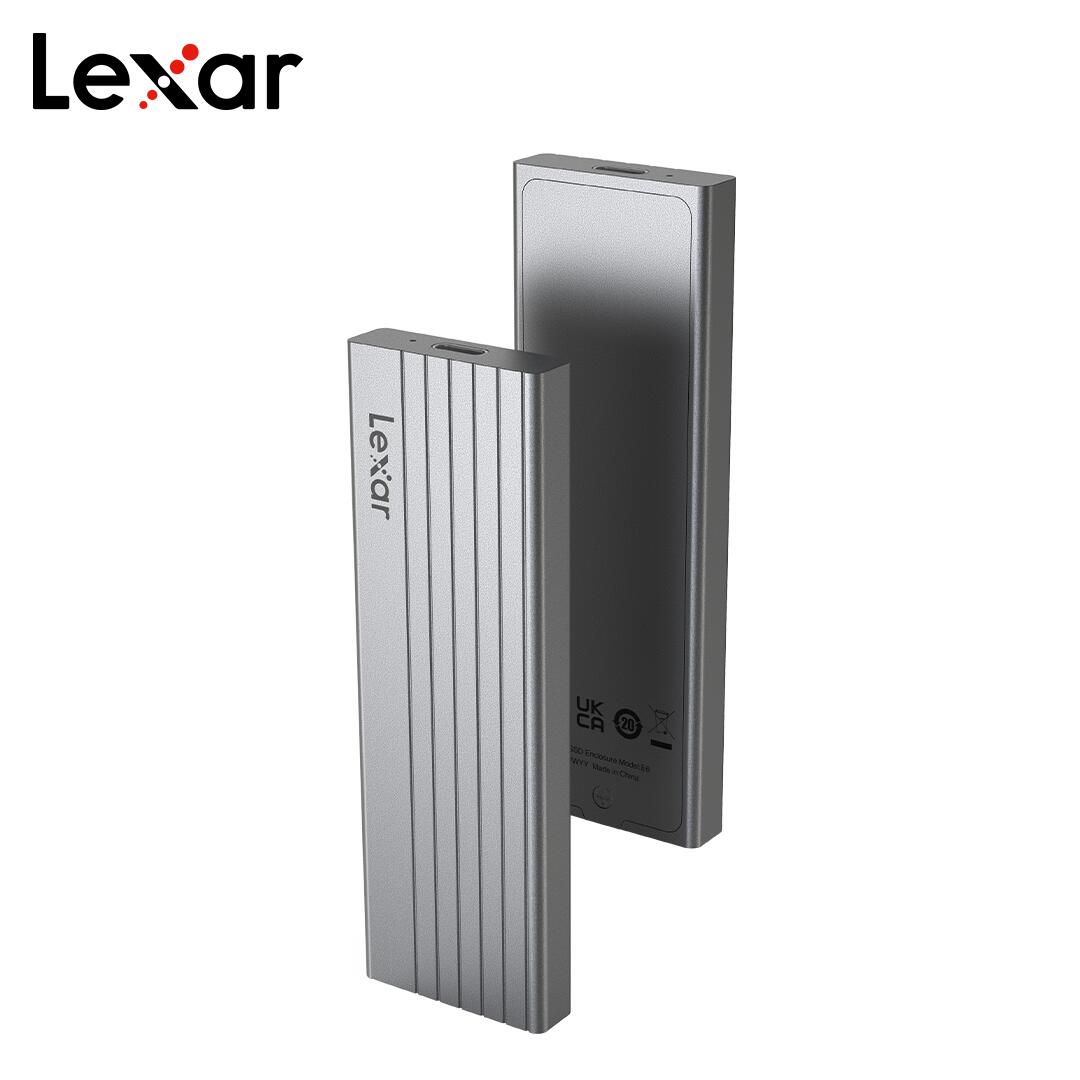 レキサー Lexar E6 M.2 SSD Enclosure ハードドライブケース NVMeプロトコル対応 USB 3.2 Gen 2 Type-C SSDケース 変換アダプタ ポータブル 2230/2242/2260/2280 10Gbps対応 エンクロージャ 高速転送 M.2 NVMe SSD適用 アルミニウムシェル ヒートシンク その1