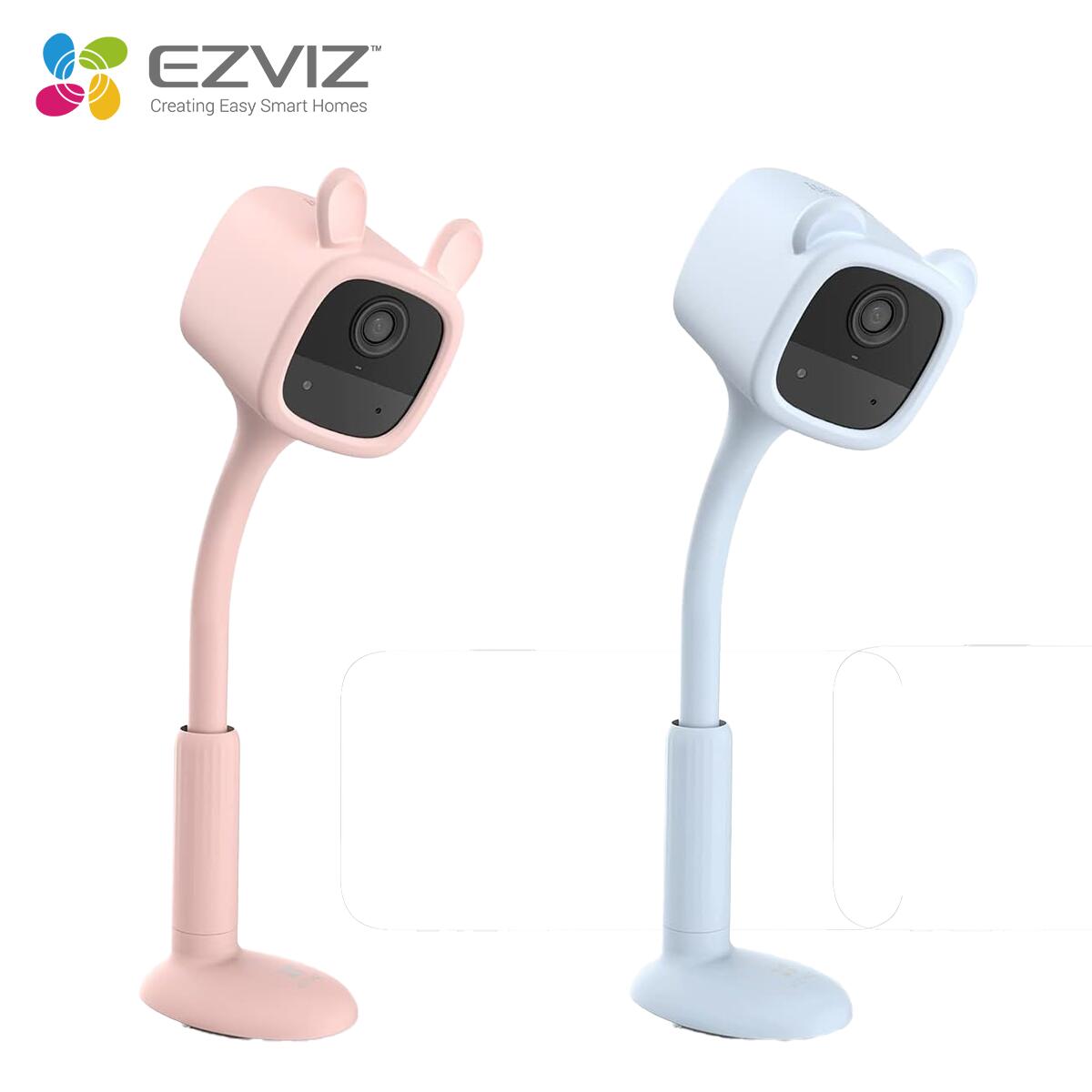 EZVIZ BM1 バッテリー式ベビーモニター 泣き声検出 ベビーベッド外アラート 幼児行動検知 自動癒し音楽再生 オールナイトバッテリー 2,000mAh 可視光赤色灯を使用しないクリアナイトビジョン 1080p 聞ける 話せる Google Assistant Alexa