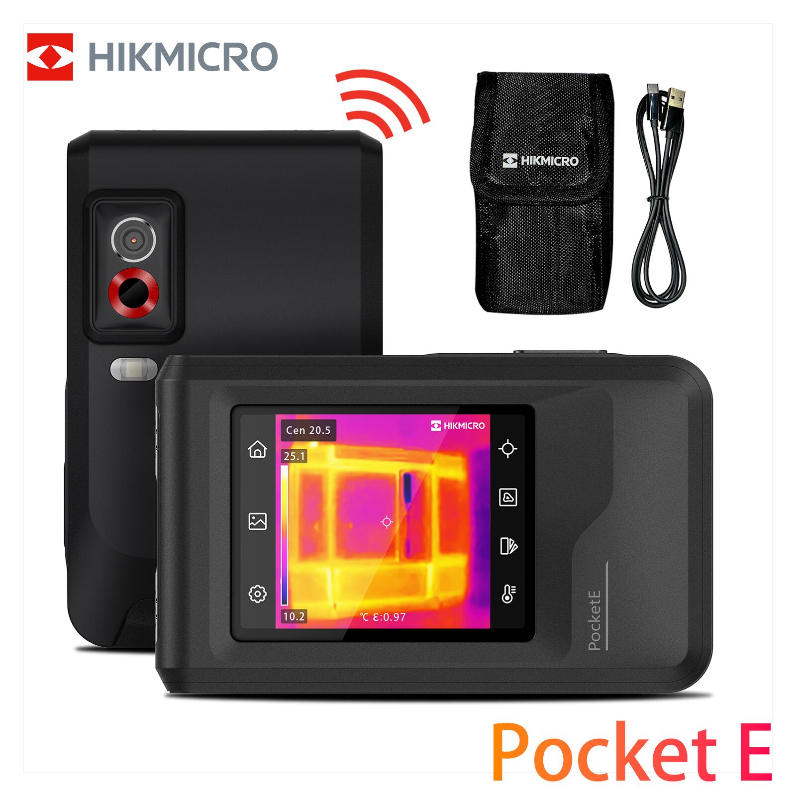 HIKMICRO PocketE ビデオ出力 LCD タッチスクリーン Wi- Fi機能 96 x 96 IR分解能サーモグラフィー カメラ 録画機能 熱画像キャプチャー頻度 25Hz 日本語説明書 動画 静止画 撮影 可能 手持ち コンパクト 軽量 持ち運び LED ライト