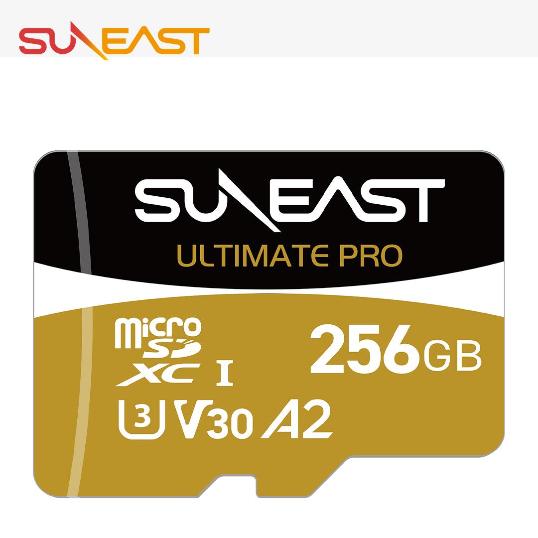 楽天旭東トレーディング【ポイント3倍】SUNEAST microSD 256GB アダプター 1個附属 台湾製 読取最大180MB/s 書込最大130MB/s microSDXC UHS-I DDR200モード A2 U3 V30 Class10 HD 4K 変換アダプタ付 日本国内正規品 SE-MSDU125618ON