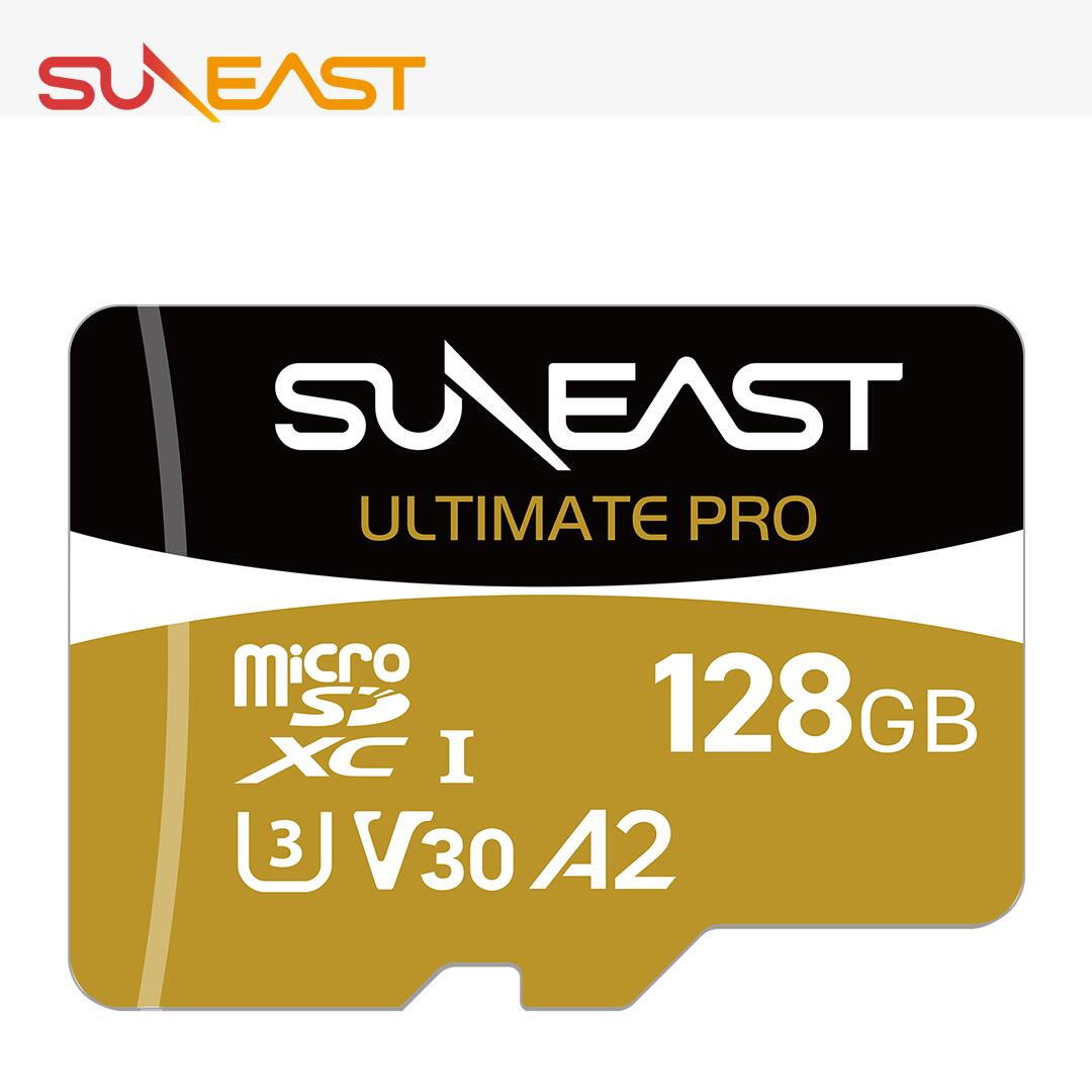 楽天旭東トレーディング【ポイント3倍】SUNEAST microSD 128GB アダプター 1個附属 台湾製 読取最大180MB/s 書込最大130MB/s microSDXC UHS-I DDR200モード A2 U3 V30 Class10 HD 4K 変換アダプタ付 日本国内正規品 SE-MSDU112818ON