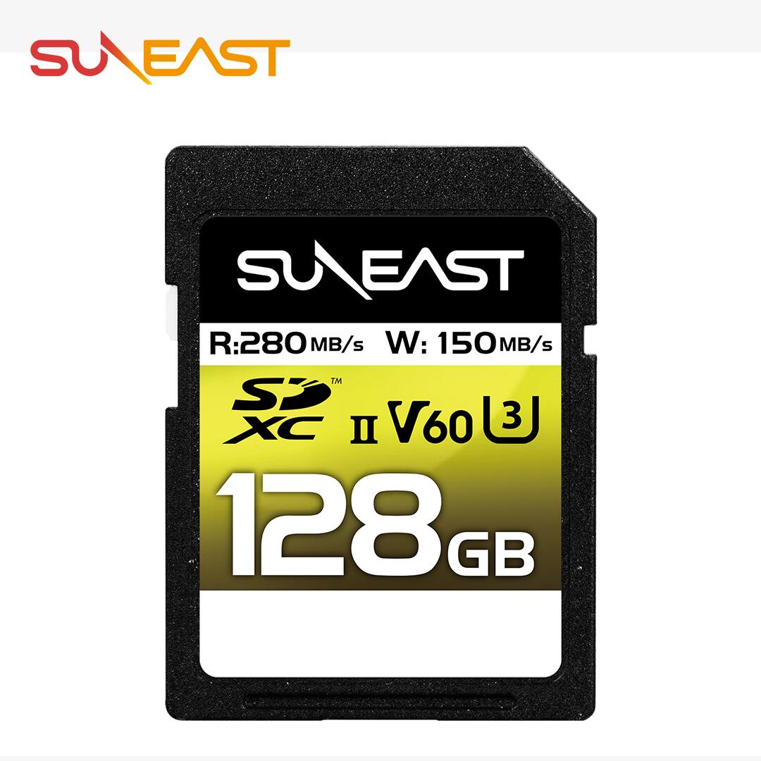 【ポイント3倍】SUNEAST SDXCカード 128GB UHS-II V60 最大280MB s U3 4K UHD ULTIMATE PRO プロフェッショナル メモリーカード SE-SDU2128GB280