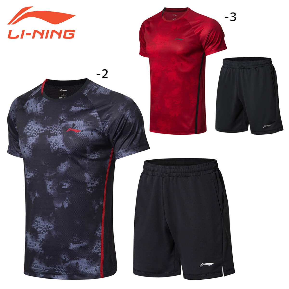 LI-NING AATN031 ゲームシャツ＋パンツセット(ユニ/メンズ) バドミントンウェア リーニン【メール便可/日本バドミントン協会審査合格品】