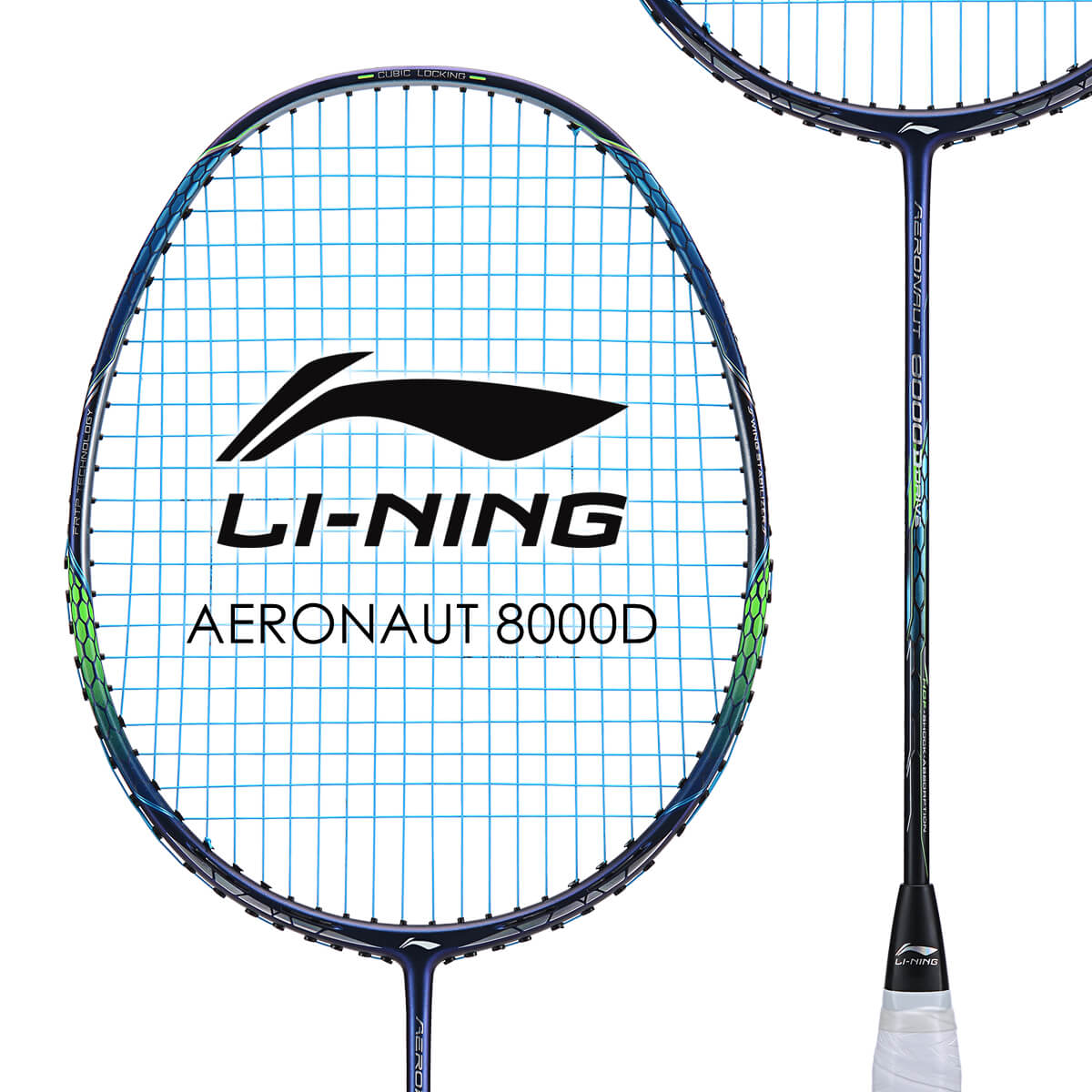 LI-NING AERONAUT 8000D(AN8000D) 風洞設計 AYPN214-1 バドミントンラケット リーニン【オススメガット＆ガット張り工賃無料/日本バドミントン協会審査合格品】