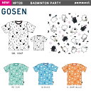 GOSEN NPT28 ぽちゃ猫 BADMINTON PARTY 半袖Tシャツ(ユニ/メンズ) pochaneco 2020年春企画 バドミントンウェア ゴーセン【メール便可/限定品】