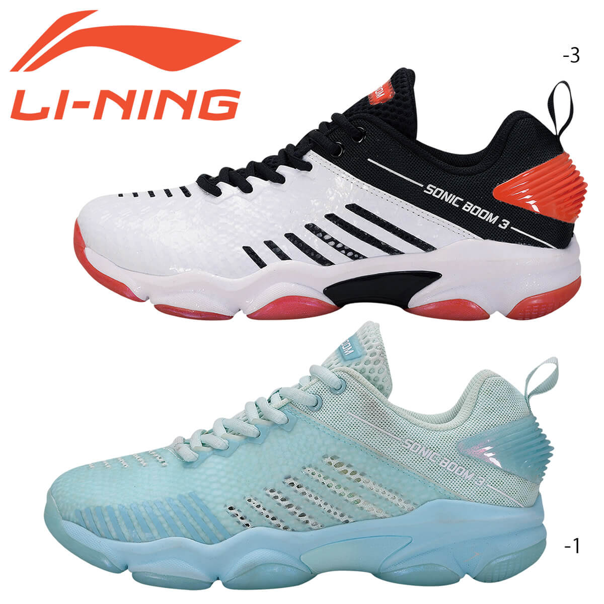 LI-NING AYZP006 SONIC BOOM 3.0 バドミントンシューズ(22.0-24.5cm) リーニン