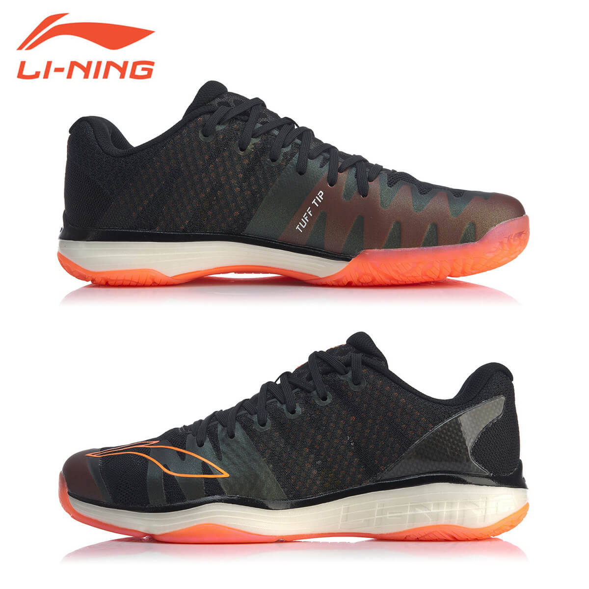 ラケットプロショップ SUNFASTの【渡辺勇大選手使用モデル】LI-NING AYAP009-2 ブラック バドミントンシューズ(メンズ/レディース/ジュニア) リーニン【日本バドミントン協会審査合格品】｜アングル2