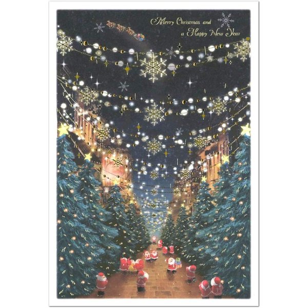 クリスマスカード ミニサンタカード S-412 グリーティングライフ 二つ折り グリーティングカード 手紙 季節 大人 シンプル 世界の医療団 寄付 募金