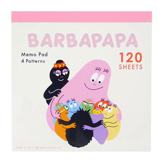 バーバパパ スクエアメモ ファミリー BBN-255 グリーティングライフ 【キャラクターグッズ 文具 メモ帳 かわいい 持ち運び】