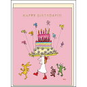 ココちゃん バースデーカード ケーキ ピンク RY-1061 グリーティングライフ 文具 大人 グリーティングカード 誕生日 御祝 かわいい 友達 女の子