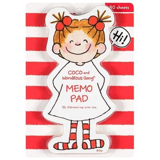 ココちゃん ダイカットメモ RYN-1115 グリーティングライフ キャラクターグッズ 大人 かわいい 文具 メモ帳 メッセージ 伝言