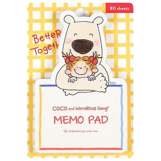 ココちゃん ダイカットメモ ココちゃん&ポール RYN-1116 グリーティングライフ キャラクターグッズ 大人 かわいい 文具 メモ帳 メッセージ 伝言